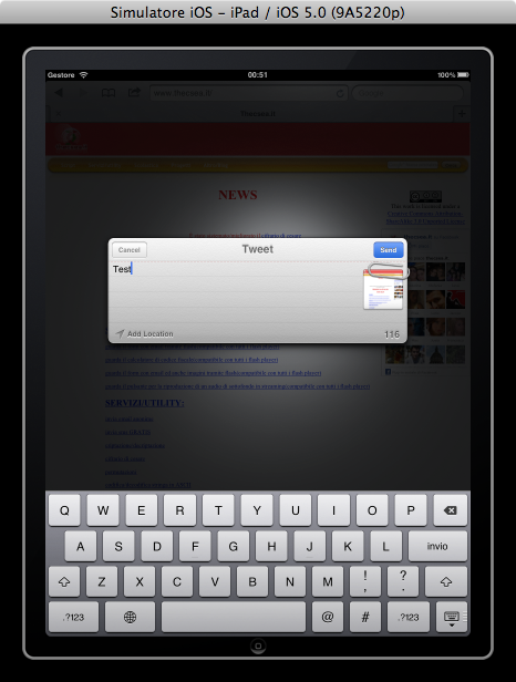 twitter su safari dall\'iPad